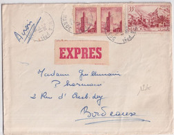 1955 - MAROC POSTE EXPRES ! - ENVELOPPE AVION De CASABLANCA => BORDEAUX - Cartas & Documentos