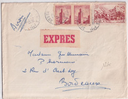 1955 - MAROC POSTE EXPRES ! - ENVELOPPE AVION De CASABLANCA => BORDEAUX - Covers & Documents