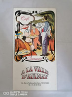Carte Menu Brasserie "A La Ville D'Aulnay"  Paris 10è  (environ Année 1980) - Menus