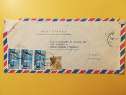 1981 BUSTA AIR MAIL REGISTERED EGITTO EGYPT  BOLLO LUOGHI SIMBOLI SYMBOLS  OBLITERE' FOR ITALY - Briefe U. Dokumente