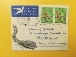 1966 BUSTA INTESTATA AIRMAIL COVER SUD AFRICA SUID AFRIKA SOUTH BOLLO SYMBOLS OBLITERE' CAPE TOWN FOR GERMANY - Cartas