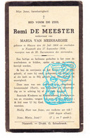 DP Remi De Meester ° Huise Zingem 1864 † Nazareth 1938 X Maria Van Meirhaeghe - Images Religieuses