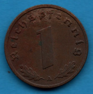 DEUTSCHES REICH 2x 1 REICHSPFENNIG 1939 + 1940 A KM# 89 Svastika - 1 Reichspfennig