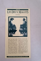 Menu "Les Deux Magots" Café Littéraire Paris 6è (environ Année 1980) - Menus