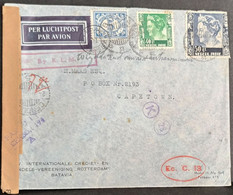 Dutch Indies, Batavia 24.5.41 To Cape Town Twice Censored By KLM To Lydda And Onward 2207.0112 - Indie Olandesi