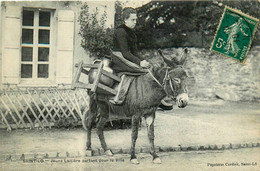 St Lo * Jeune Laitière Partant Pour La Ville * Lait Milk Métier Marché âne Ane Donkey - Saint Lo