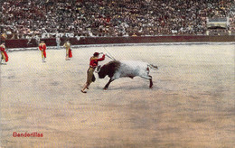 CPA Colorisée- Corrida De Toros - Banderillas - Toreador - Arêne - Taureau - Corrida