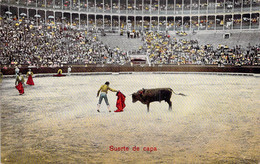 CPA Colorisée- Corrida De Toros - Suerte De Capa - Toreador - Arêne - Taureau - Corrida