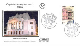 FRANCE. FDC. N°207150. 3/04/2015. Cachet Paris. Capitales Européennes RIGA. Opéra National - 2010-2019