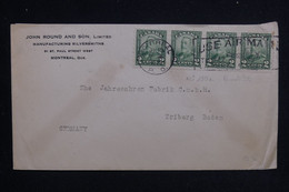 CANADA - Enveloppe Commerciale De Montreal En 1929 Pour L'Allemagne, Affranchissement Bande De 4 De Roulette - L 124537 - Cartas & Documentos