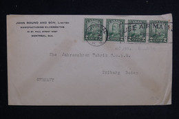 CANADA - Enveloppe Commerciale De Montreal En 1929 Pour L'Allemagne, Affranchissement Bande De 4 De Roulette - L 124537 - Brieven En Documenten