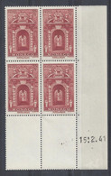 MONACO N° 171A - Bloc De 4 COIN DATE - NEUF SANS CHARNIERE - 15/2/41 - Ungebraucht