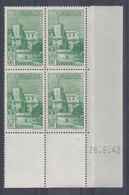 MONACO N° 175A - Bloc De 4 COIN DATE - NEUF SANS CHARNIERE - 26/6/42 - Unused Stamps