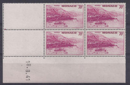 MONACO N° 175B - Bloc De 4 COIN DATE - NEUF SANS CHARNIERE - 18/8/41 - Unused Stamps