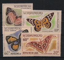 LAOS - 1965 - N°Yv. 106 à 108 + PA 46 - Papillon / Butterfly - Neuf Luxe ** / MNH / Postfrisch - Butterflies