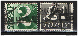 GRAN BRETAGNA - 1970 - TO PAY - VALORI DA 2 P. E 1 £ - USATI - Fiscale Zegels