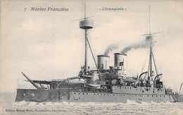 CPA 7 - MARINE FRANCAISE - L'INDOMPTABLE - EDITION MAISON RATTI - Warships