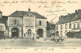 010722 YONNE 89 CERISIERS La Place De La Mairie Fontaine Enfants - Cerisiers