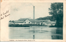 Torpes Canton De Boussières Papeteries Zuber Rieder Et Cie Usine Factory Fabbrica Doubs 25320 Dos Non Divisé En TB.Etat - Autres & Non Classés