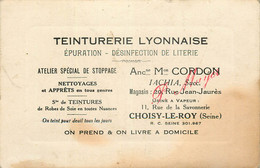 TEINTURERIE LYONNAISE RUE DE LA SAVONNERIE CHOISY LE ROI - Visiting Cards