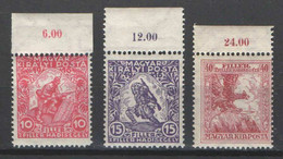 Hungary 1916. War Assistant Set With Corner MNH (**) Michel: 183-185 - Unused Stamps