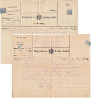 DR - 2 Telegramme 1914 1xStraßburg-Coburg + 1xNesle/FRANKREICH-Streufdorf - Storia Postale