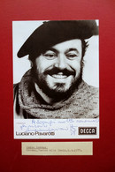 Autografo Luciano Pavarotti Cartoncino Fotografia Decca Boheme Milano 1979 - Handtekening