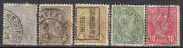 LUXEMBOURG 67-71,used,falc Hinged - 1895 Adolphe Right-hand Side