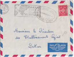 1954 - SENEGAL ! - DATE INVERSEE ! Dans MECA De DAKAR Sur ENVELOPPE FM De La BASE AERIENNE 100 ! - Cachets Militaires A Partir De 1900 (hors Guerres)