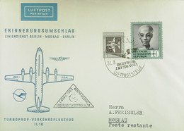 DDR: Luftpost-Brief "Erinnerungsumschlag Liniendienst BERLIN-Moskau Mit Turboprop-Flzg IL 18" BERLIN Vom 31.3.60 - Luftpost