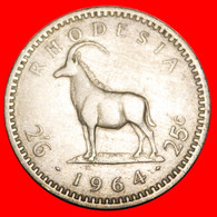 * GREAT BRITAIN DOUBLE DENOMINATION: RHODESIA ★ 2 1/2 SHILLINGS - 25 CENTS 1964 ANTELOPE!  LOW START ★ NO RESERVE! - Rhodésie