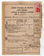 VP20.000 - PARIS 1947 - Quittance Du Crédit Foncier De France - Mr H. LAROQUE - LATOUR / Me HILLERITEAU Notaire à LUCON - Bank & Versicherung