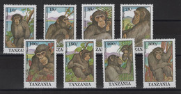Tanzanie - N°863 à 870 - Faune - Chimpanze - Cote 15€ - * Neufs Avec Trace De Charniere - Tanzania (1964-...)