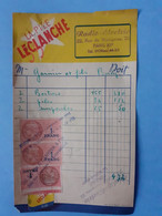 Facturette Illustrée "Pile Leclanché",non Datée émise Par Radio-Electric (Paris XII)  Avec 3 Timbres Fiscaux 1fr Rose - Briefe U. Dokumente