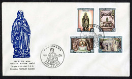 Türkiye 1962 Shrine Of The Virgin Mary, Panaya Kapulu, House Of Virgin Mary At Ephesus Mi 1846-1849 FDC - Cartas & Documentos