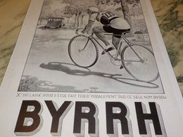 ANCIENNE PUBLICITE VELO ET  BYRRH 1934 - Alcools