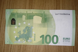 100 Euro ITALY - ITALIA S004 A5 - Serial Number SA1106086046 - UNC NEUF FDS - 100 Euro