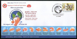 India 2020 Global Handwashing Day , COVID-19 ,Coronavirus ,Vaccination, Health ,Cover (**)Inde Indien, 2 Avaliable Only - Covers & Documents