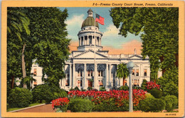 California Fresno County Court House 1947 Curteich - Fresno