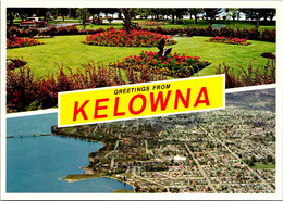 Canada British Columbia Kelowna Greetings With Aerial View - Kelowna