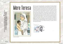 " MERE TERESA " Sur Feuillet CEF 1er Jour Sur Soie De 2010. N° YT 4455 En Parfait état. FDC - Madre Teresa