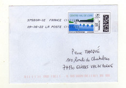 Enveloppe FRANCE Avec Vignette D' Affranchissement Lettre Verte Oblitération LA POSTE 37580A-02 09/06/2022 - 2010-... Illustrated Franking Labels