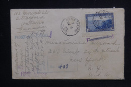 CANADA - Enveloppe En Recommandé De Stratford Pour New York En 1942 Avec Contrôle - L 124620 - Covers & Documents