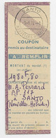 NOUVELLES HEBRIDES SANTO 9.6.1972 COUPON  DE MANDAT POUR LA MANCHE - Brieven En Documenten