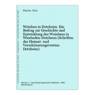 Weinbau In Dotzheim: Ein Beitrag Zur Geschichte Und Entwicklung Des Weinbaus In Wiesbaden-Dotzheim (Schriften - Hesse