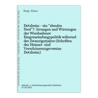 Dotzheim - Ein Elendes Nest?: Irrungen Und Wirrungen Der Wiesbadener Eingemeindungspolitik Während Der Zwanzig - Hesse