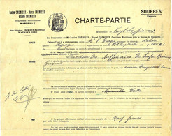 1912 CHARTE PARTIE  CHARTE PARTY BURGIO ARMATEUR NAVIRE ITALIEN AGRAGAS PORT EMPOCLE Italie => Cette 1200 TONNES SOUFFRE - 1900 – 1949