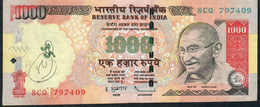 INDIA P107a   1000 RUPEES 2011  Signature 20  LETTER R   #8CQ   FINE  NO P.h. - Inde