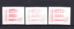 Atm  Frama Vending Vignetteskuba Cuba Karibik  3 Rare Values  Seltene Wertstufen - Automatenmarken (Frama)