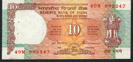 INDIA P88a 10 RUPEES 1992  Signature 86  #49M   VF 2 P.h. - Inde